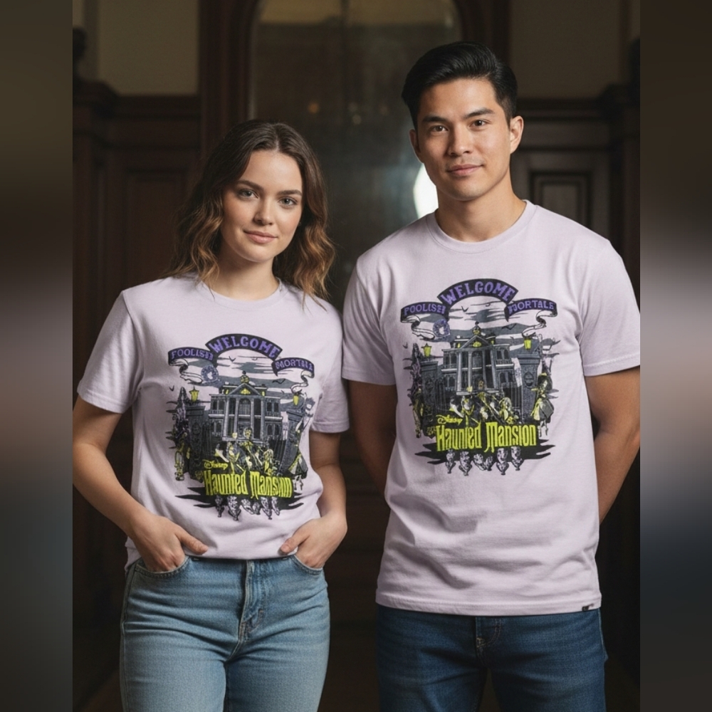 XS Disney Haunted Mansion Welcome Foolish Mortals Tshirt NWOT